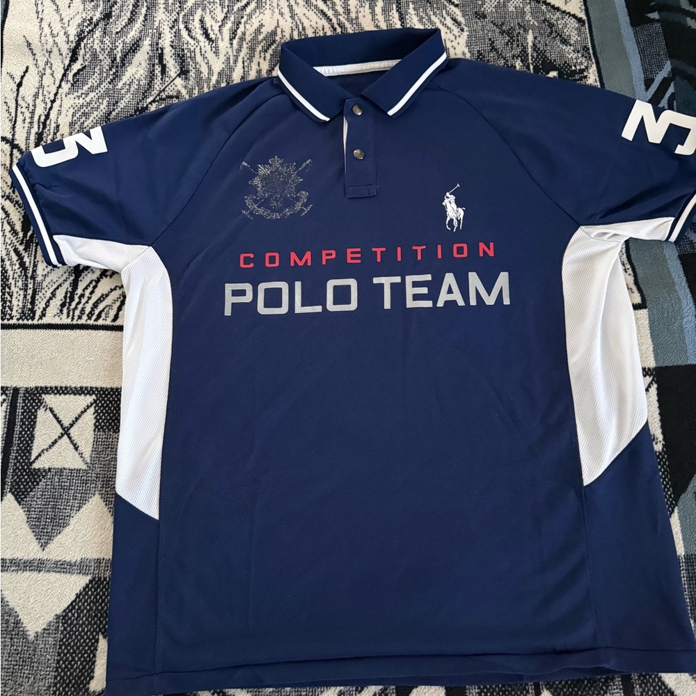 Polo Ralph Lauren BlackWatch Competition Navy Blue/Reflective Silver White Polo